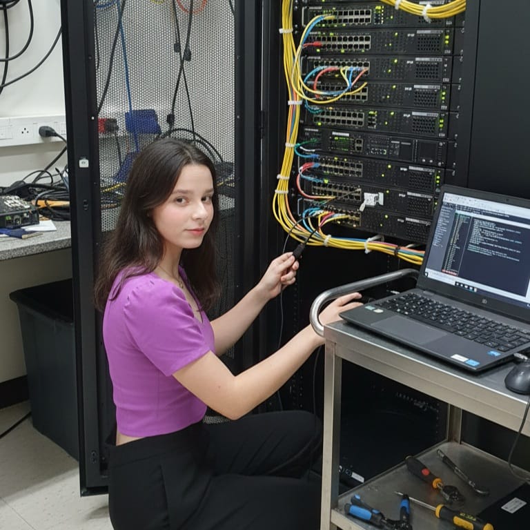 Arrumando cabos de rede e switches