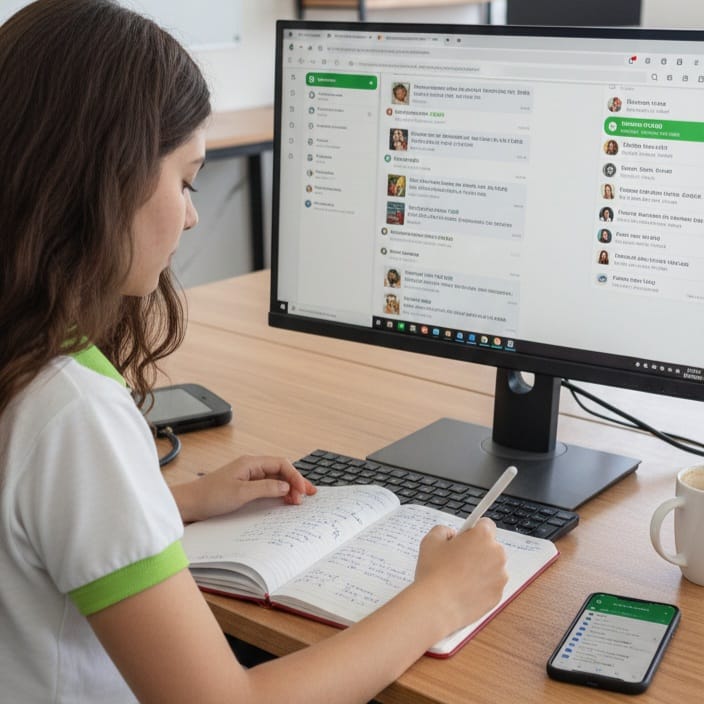 Imagem de um componente do grupo realizando o serviço